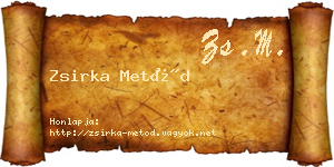 Zsirka Metód névjegykártya